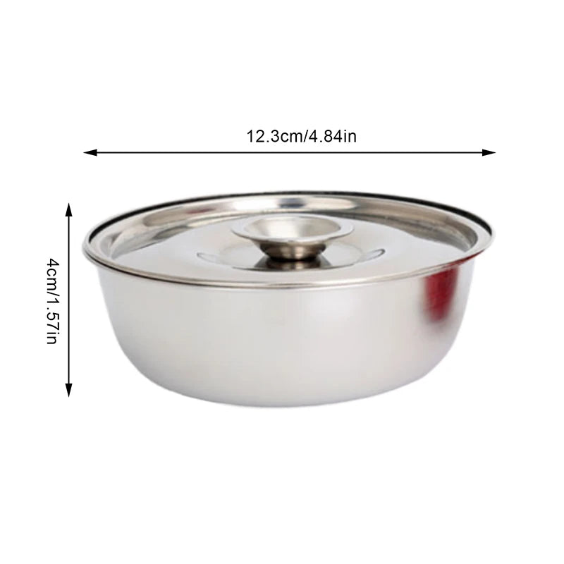 304 Stainless Steel Steamed Egg Bowl with Lid | Food Grade Kitchen Mixing Bowl Axl L