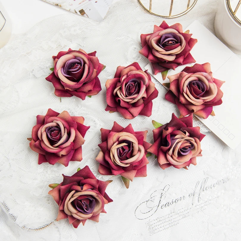 100 Pcs Silk Artificial Rose Heads – Wedding & Home Décor Artificial Silk Flowers Axl