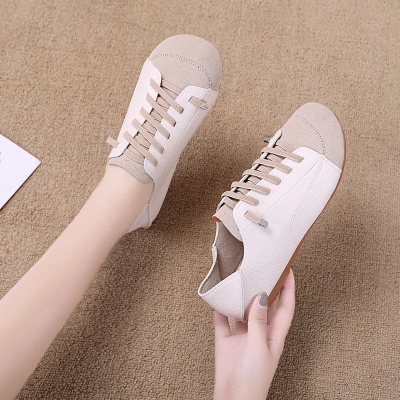 Women's Harajuku Flat Loafers – Wide Toe Lace-Up Slip-On Mules Women's Flat Loafers Axl