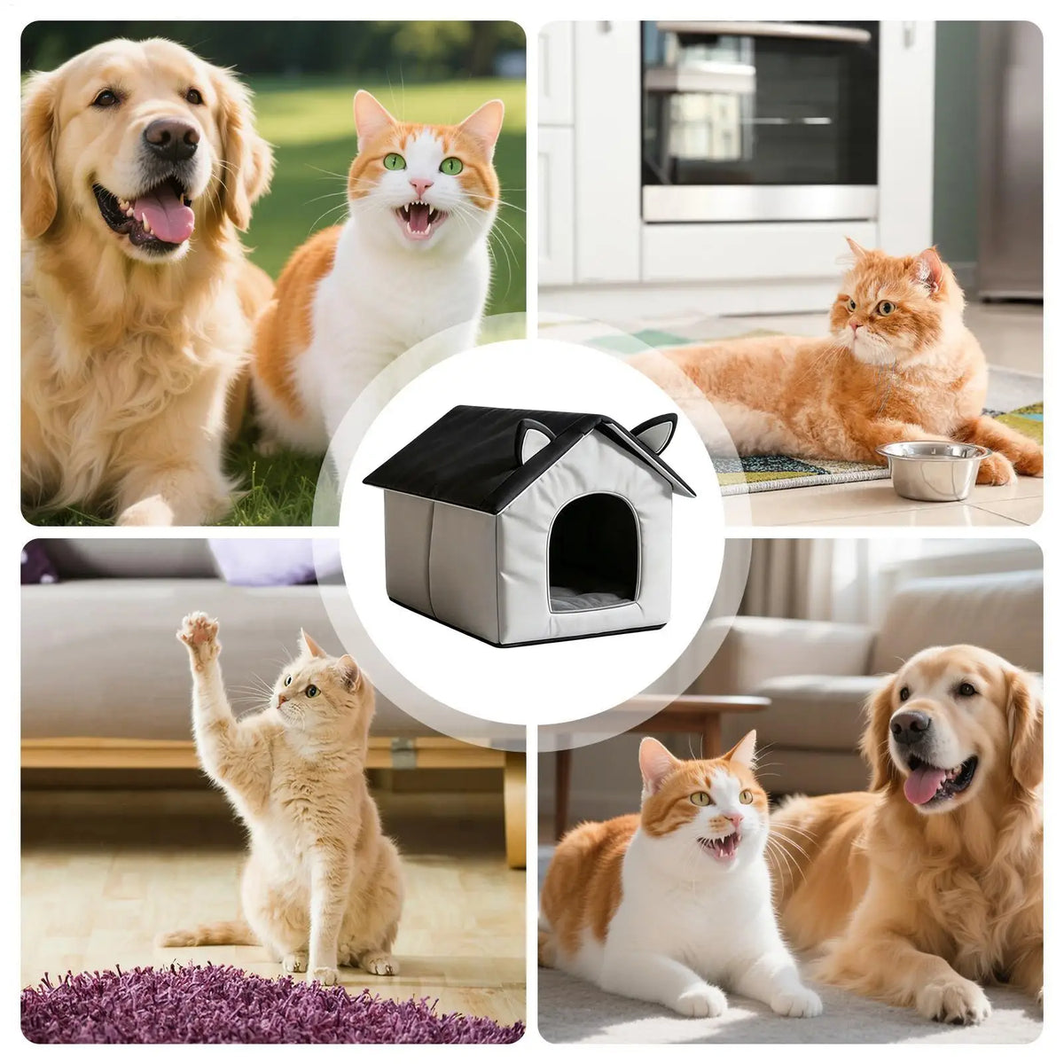 Cooling Pet House with 8 Ice Packs – Foldable Dog & Cat Bed Cooling Pet House Axl