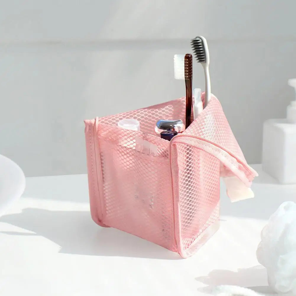 Clear Mesh Travel Makeup Bag – Cosmetic & Brush Organizer Cosmetic Organizer Bag Axl