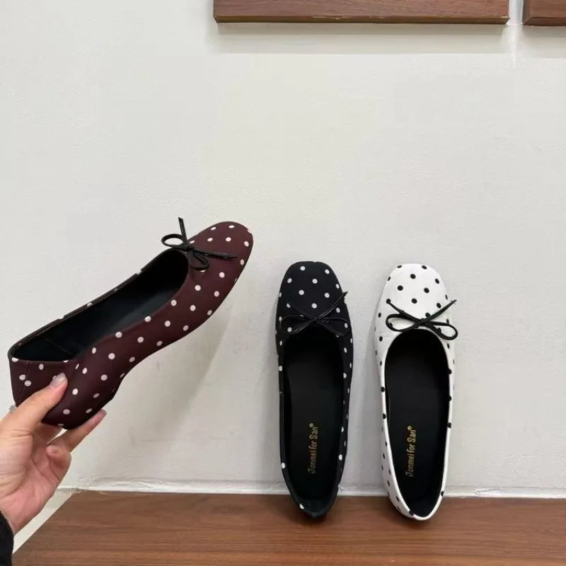 Polka Dot Women's Ballet Flats – Soft Sole Slip-On Dress Shoes Women's Ballet Flats Axl