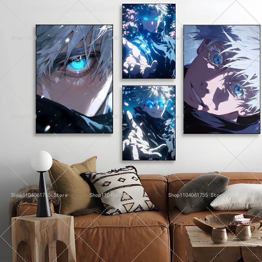 Anime Gojo Wall Poster – Self-Adhesive Waterproof Sticker Art Anime Wall Poster Axl