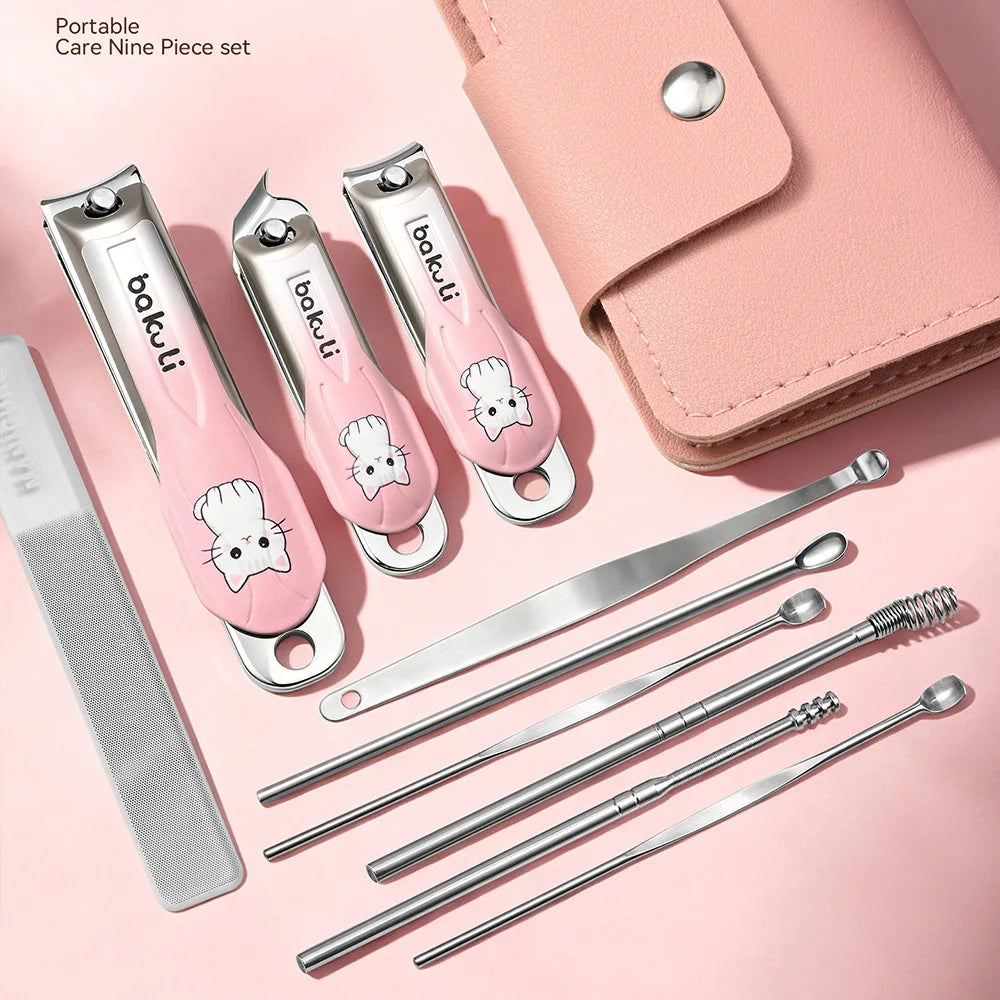 10-Piece Stainless Steel Manicure Kit – Nail Clippers & Tweezers Manicure Kit Axl