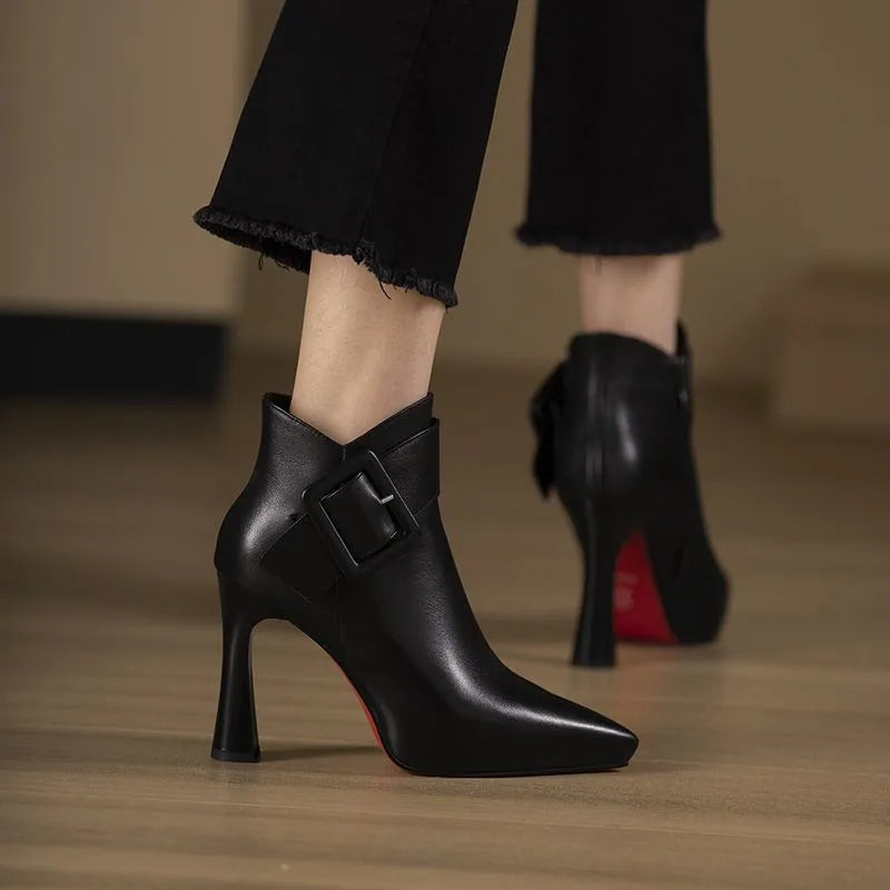 YBQJOO Women's Pointed Toe Ankle Boots – Stiletto Heel Pumps Women's Ankle Boots Axl