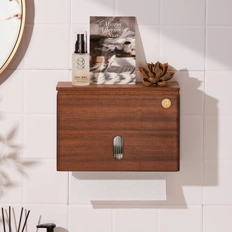 Solid Wood Wall-Mounted Tissue Box – Retro Napkin Holder Tissue Box Holder Axl