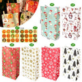 24-Pack Christmas Paper Gift Bags – 6 Designs & Stickers Christmas Gift Bags Axl 24pcs 23x12x7.5cm