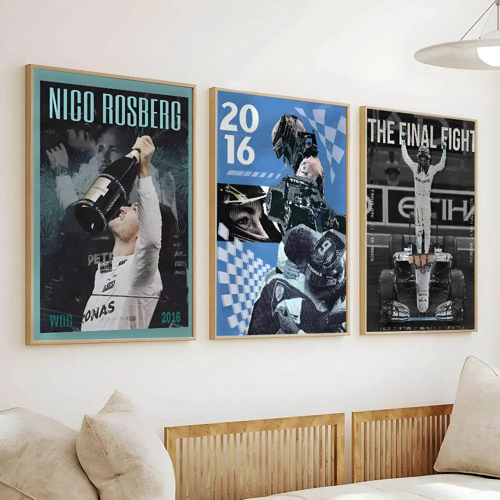 Racing Driver Wall Poster – Self-Adhesive Waterproof Mural Sticker Wall Poster Sticker Axl