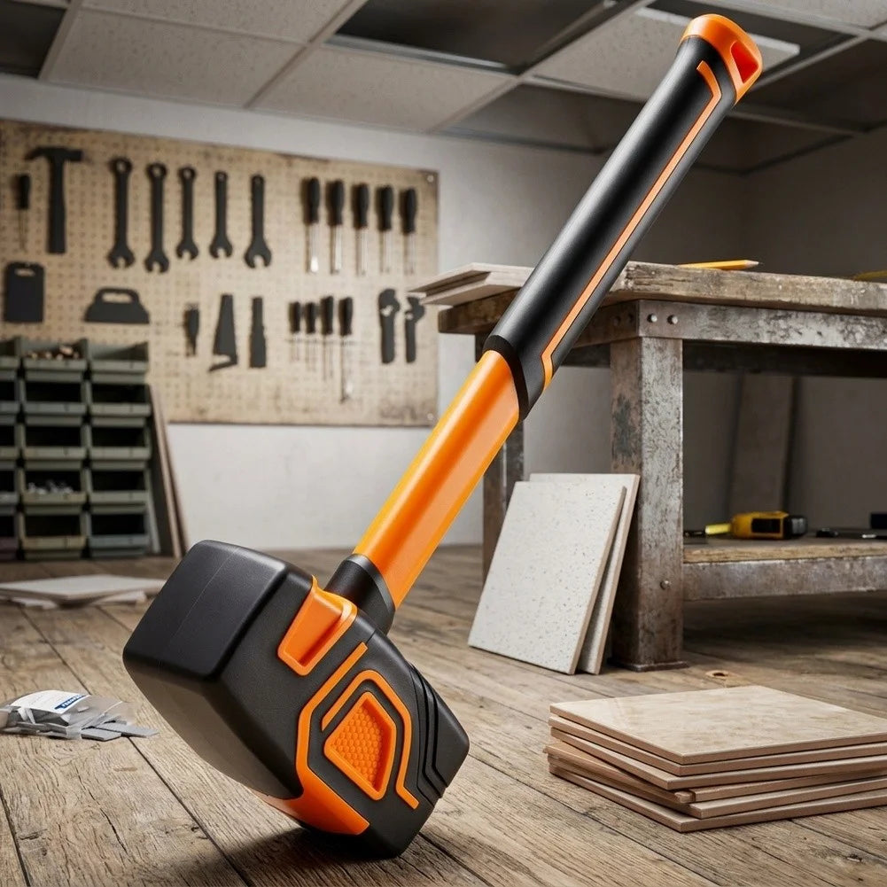 Rubber Mallet – Shock-Absorbing Square Head Construction Hammer Rubber Mallet Axl