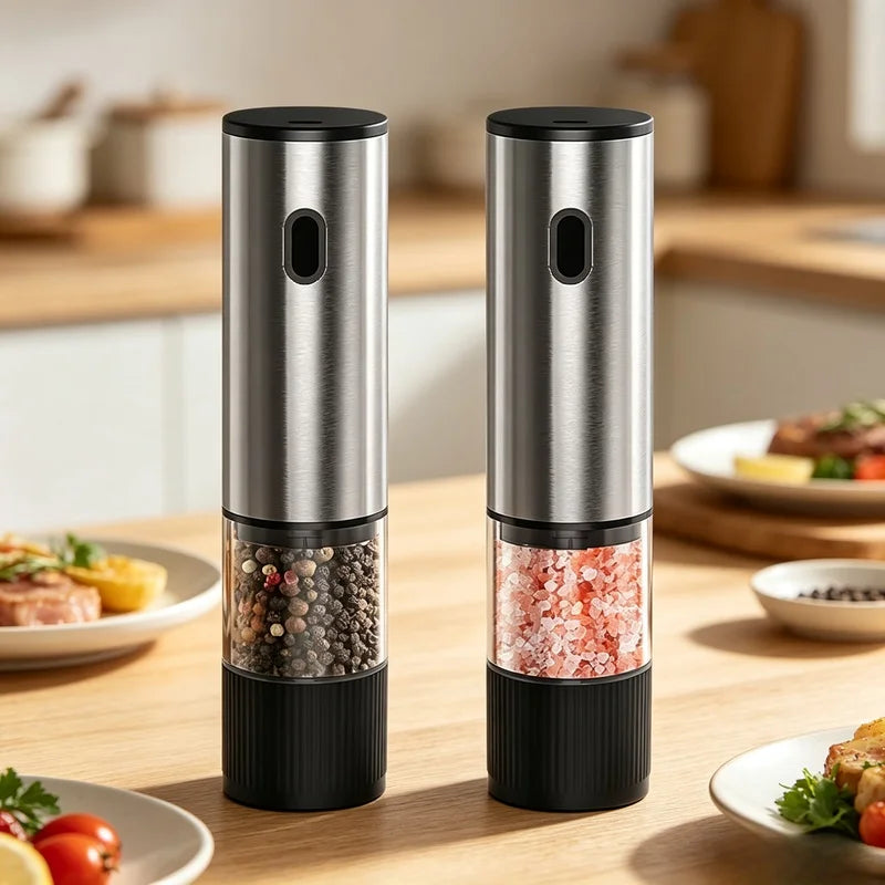 Electric Salt & Pepper Grinder – USB Rechargeable Auto Mill Electric Spice Grinder Axl