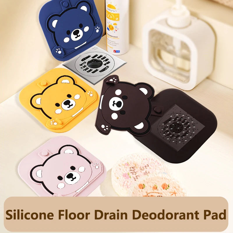 Bear 2-in-1 Floor Drain Cover – Odor Proof Silicone Mat Floor Drain Cover Axl