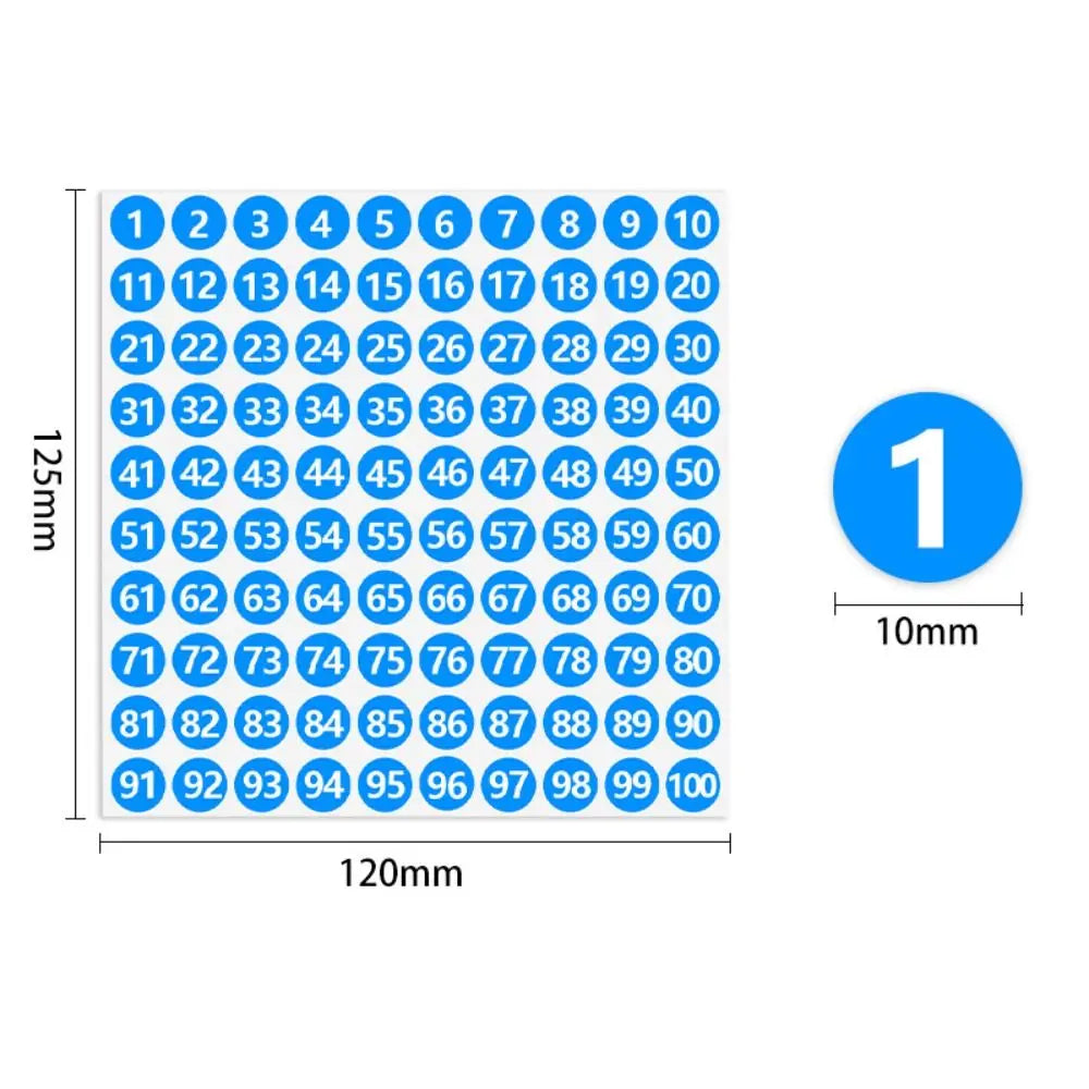 100 Sheets Self-Adhesive Number Stickers 1–100 | Sorting Labels Number Label Stickers Axl