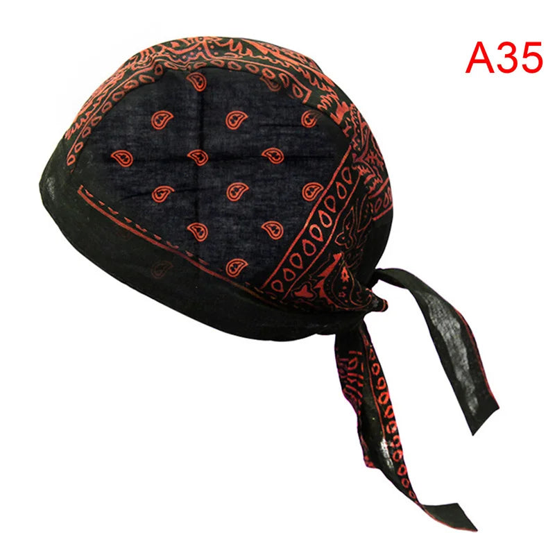 Unisex Cotton Durag Bandana Hat – Printed Head Scarf Cap Bandana Durag Hat Axl A35