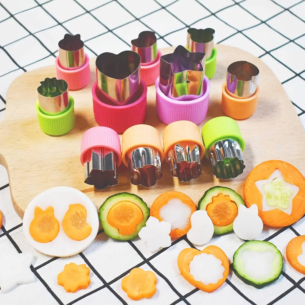 12-Piece Mini Food Cutter Shapes Set – Fruit, Veggie & Biscuit Food Cutter Mold Set Axl
