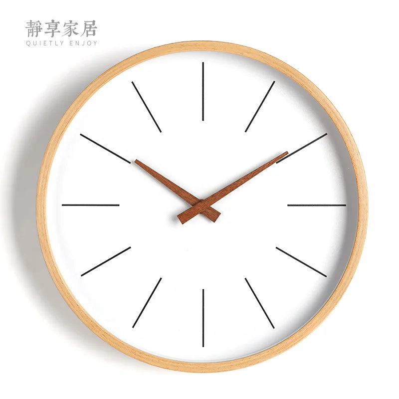 Large Bamboo Wood Silent Wall Clock – Nordic Modern Decor Silent Wall Clock Axl B 10 inch