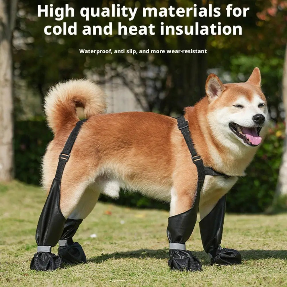 Waterproof Dog Boots – Adjustable Rain & Snow Paw Protectors Dog Rain Boots Axl