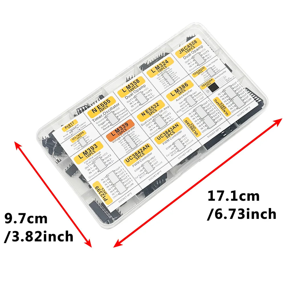 150 Pcs DIP IC Chip Assortment – LM358 NE555 LM393 & More IC Chip Assortment Axl