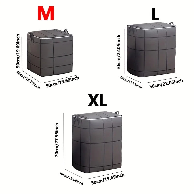 Large Fabric Storage Bag Zipper & Handles – Blankets & Clothes Fabric Storage Bag Axl M-1PC