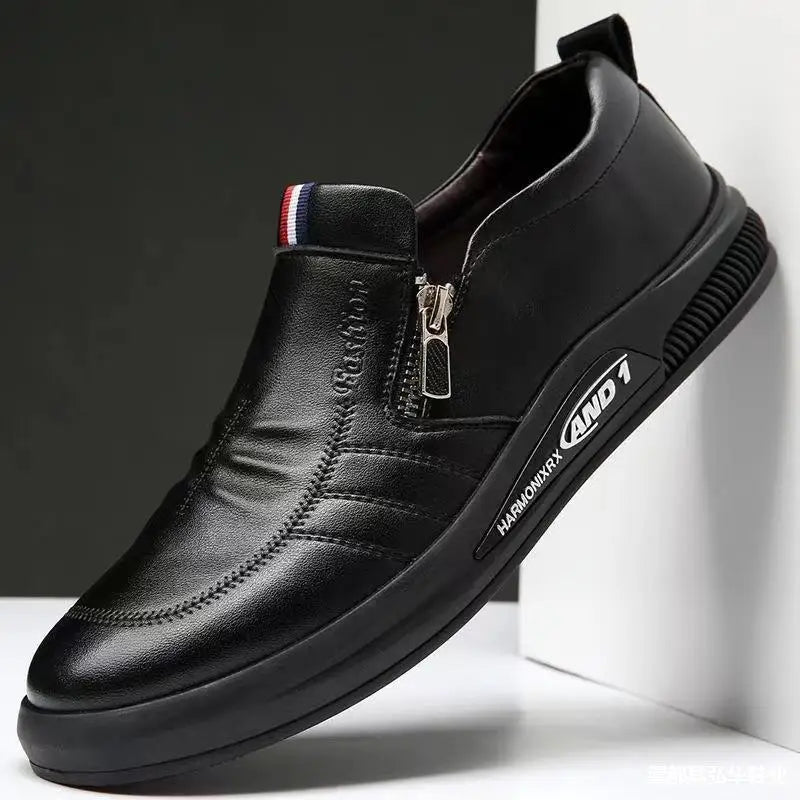 Men's Slip-On Leather Loafers – Casual Moccasin Business Shoes Men's Loafers Axl