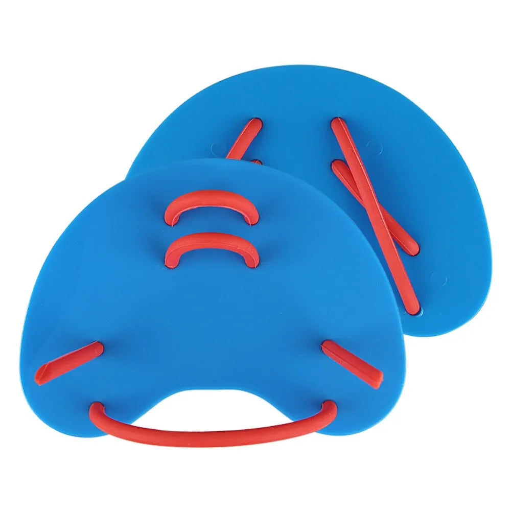 Silicone Swimming Finger Fins – Adjustable Hand Webbed Gloves Swimming Hand Fins Axl Blue