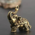 Brass Elephant Keychain – Retro Copper Animal Charm Key Ring Animal Charm Keychain Axl A
