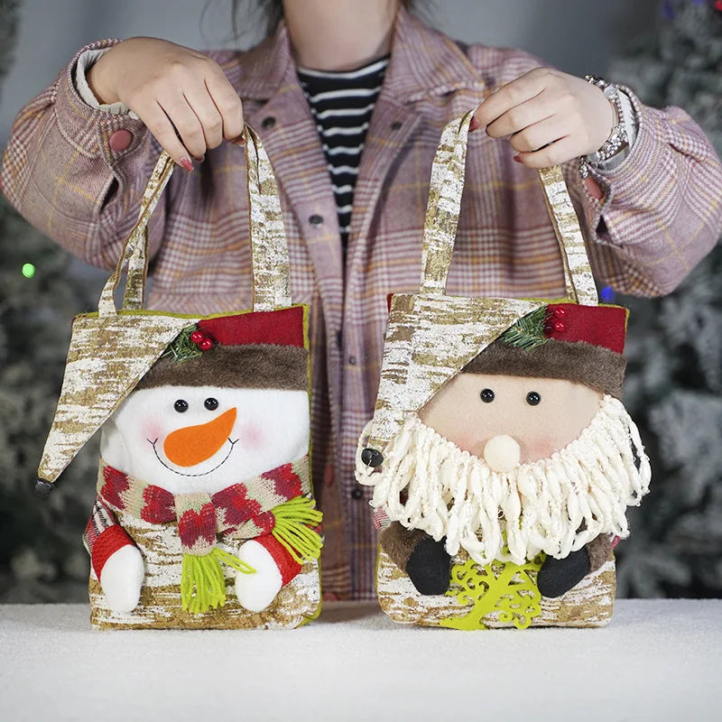 Christmas Candy Bags – Santa & Snowman Gift Holders | Xmas Décor Christmas Gift Bag Axl