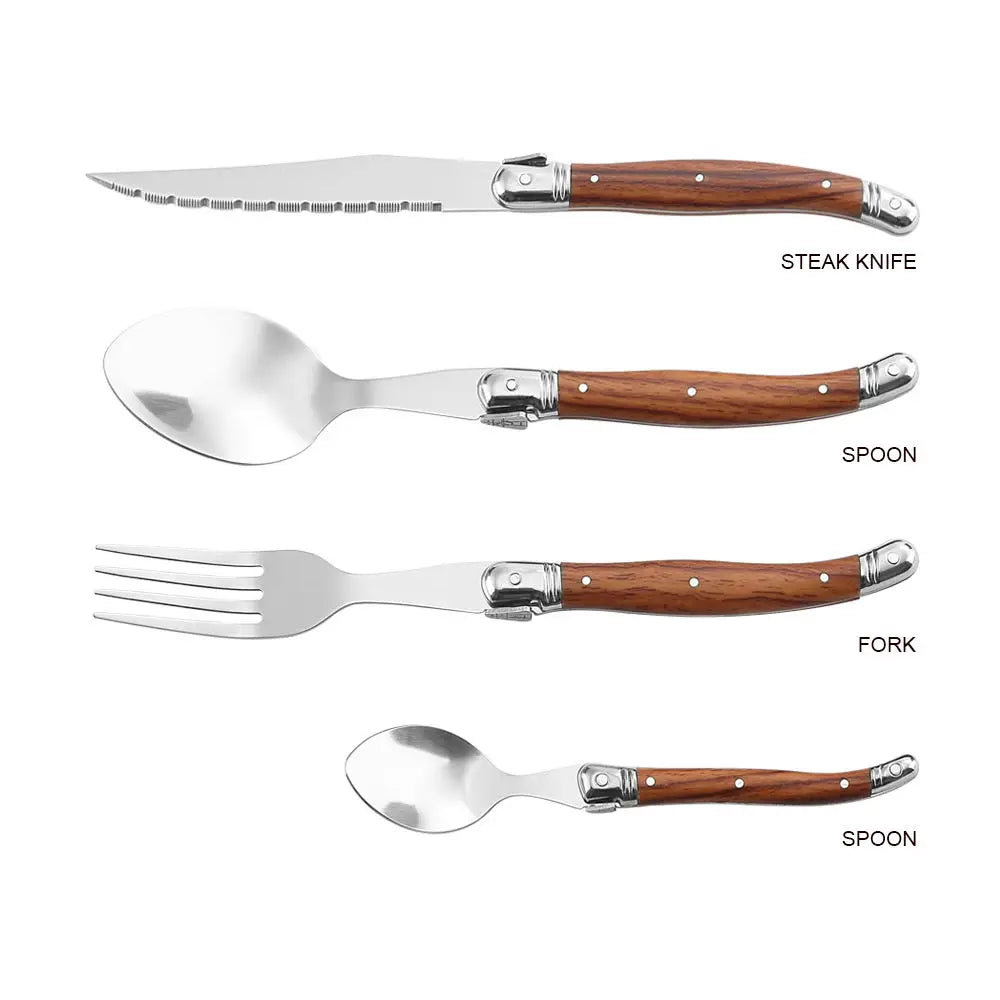 4-Piece Stainless Steel Cutlery Set – Steak Knife, Fork & Spoon Cutlery Set Axl 4 PCS SET China Mainland