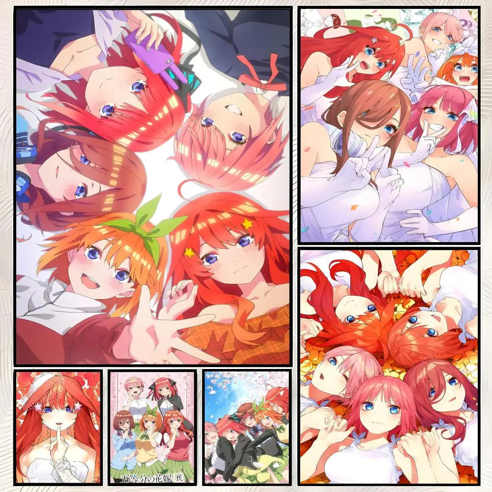 Quintessential Quintuplets Self-Stick Wall Art Poster | HD Waterproof Anime Wall Poster Axl