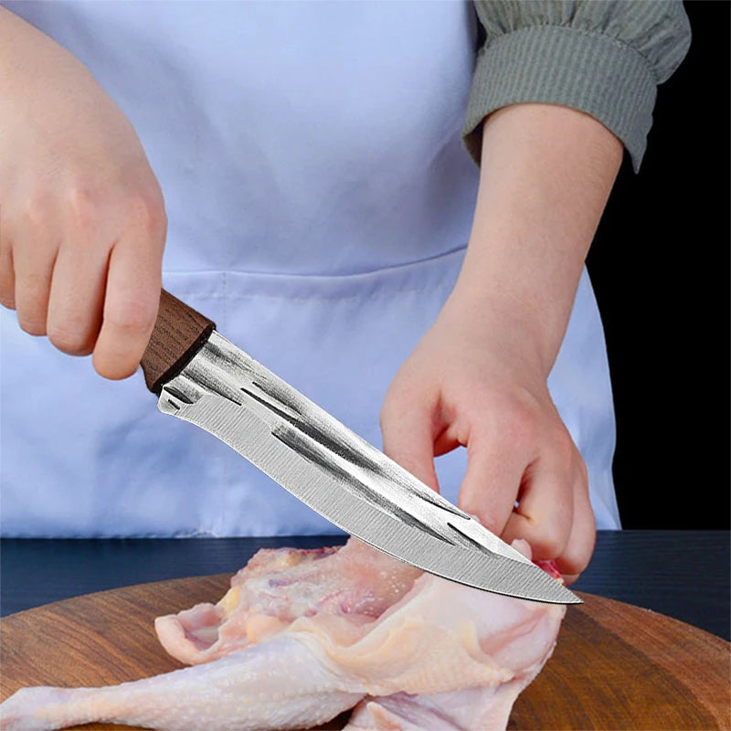 Stainless Steel Boning Knife with Sheath – Meat, Fish & BBQ Boning Knife Axl