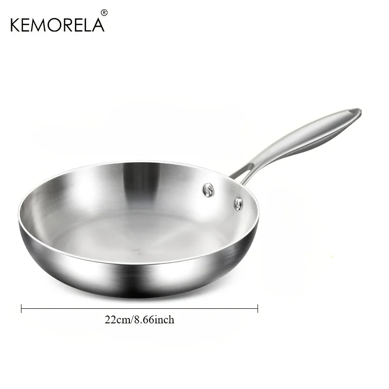 KEMORELA 316 Stainless Steel Frying Pan – Mirror Polished Stainless Steel Frying Pan Axl 22cm
