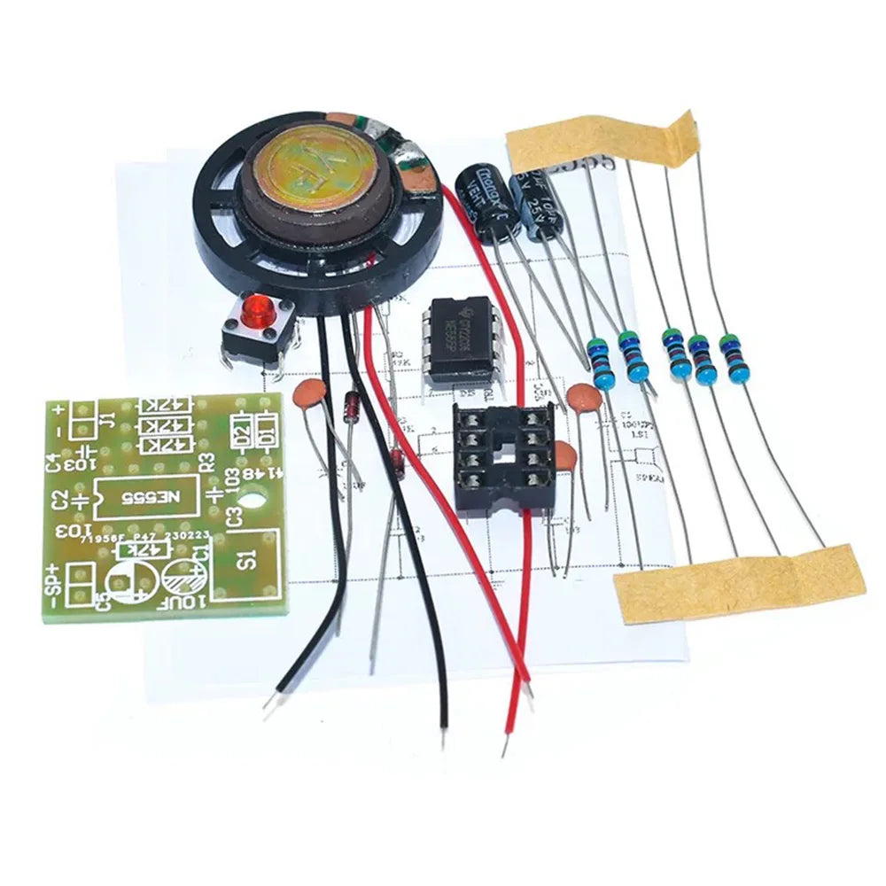 NE555 Doorbell DIY Kit – Dual Tone PCB Soldering Practice DIY Electronics Kit Axl