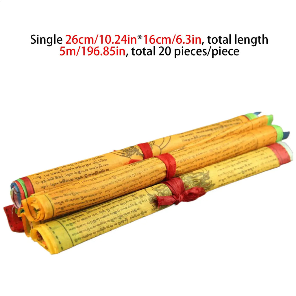 20 Pcs Tibetan Prayer Flags Buddhist Banner 10x6" | Wall Decor Prayer Flag Set Axl