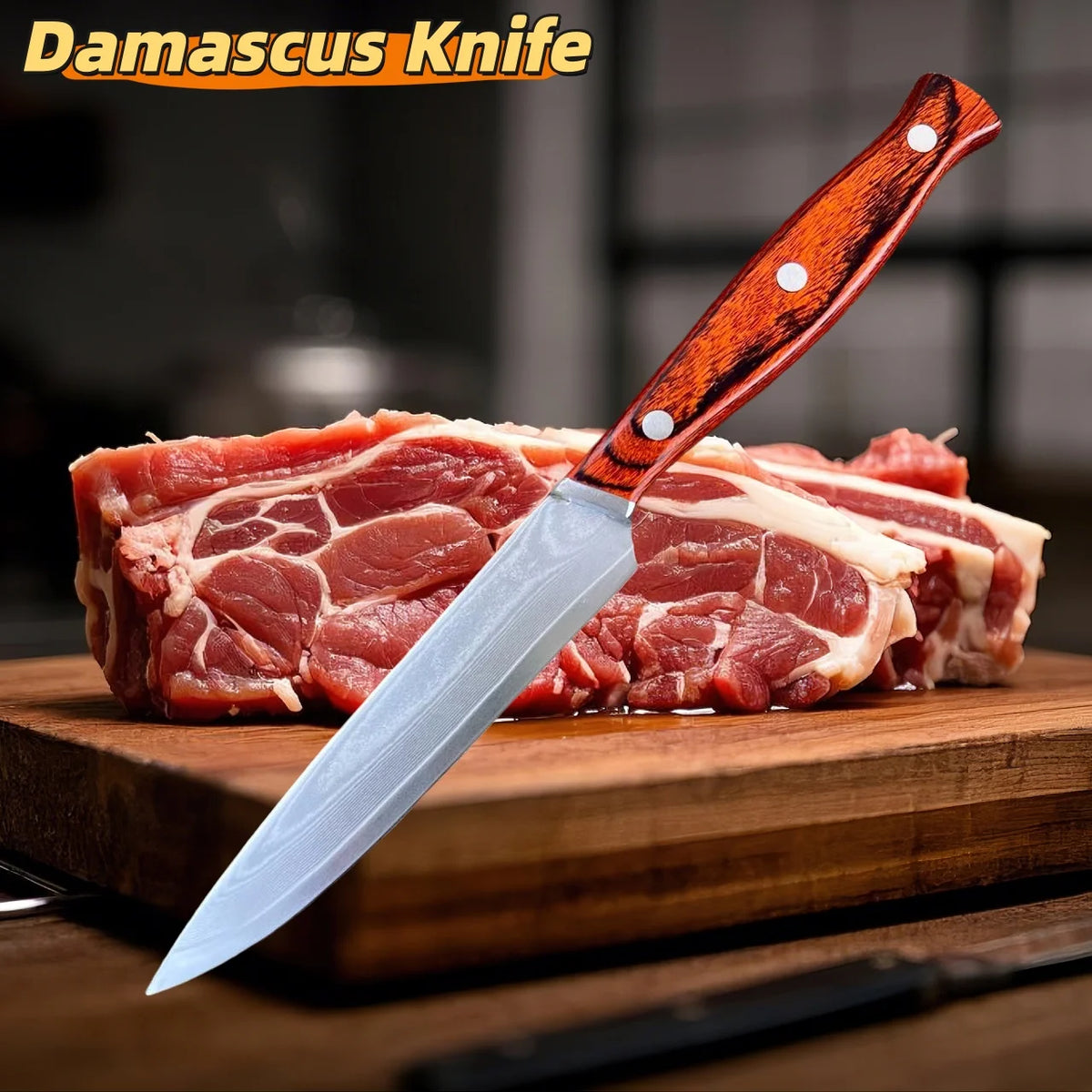Damascus Steel Utility Knife – 67-Layer VG10 Forged Blade Damascus Kitchen Knife Axl