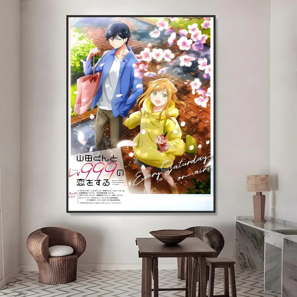 Yamada-kun at Lv999 Anime Poster HD Waterproof PVC Wall Sticker Anime Wall Sticker Axl White02 15X20cmNoframe