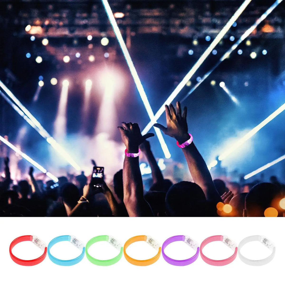 LED Light-Up Bracelet – Multicolor Flashing Glow Wristband LED Glow Bracelet Axl