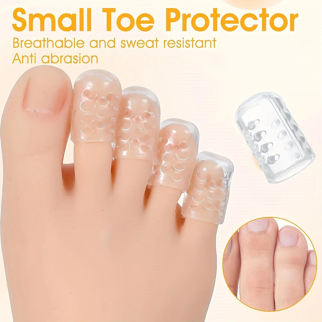 14-Pack Breathable Toe Protectors – Transparent Waterproof Socks Toe Protector Sleeves Axl