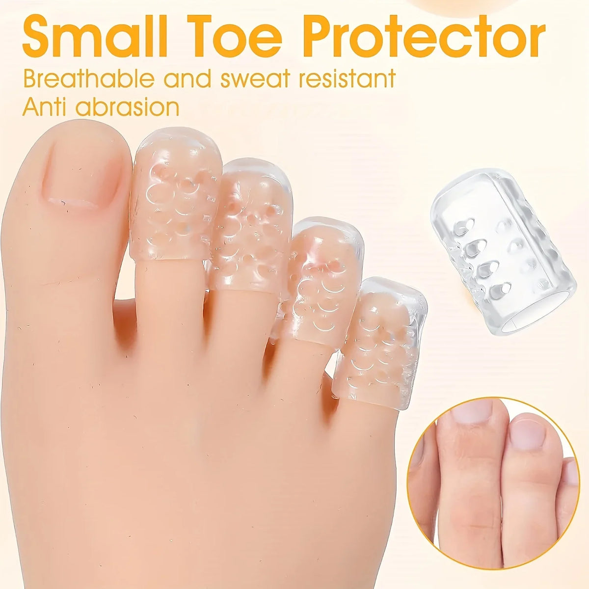 14-Pack Breathable Toe Protectors – Transparent Waterproof Socks Toe Protector Sleeves Axl