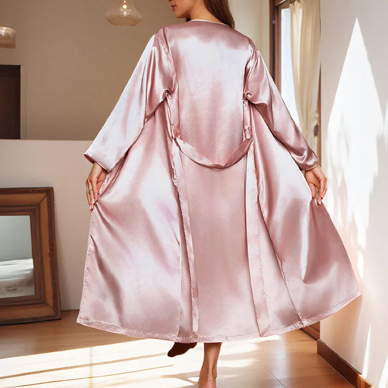 Women's 2-Piece Kimono Robe & Halter Nightgown Set Kimono Robe Set Axl