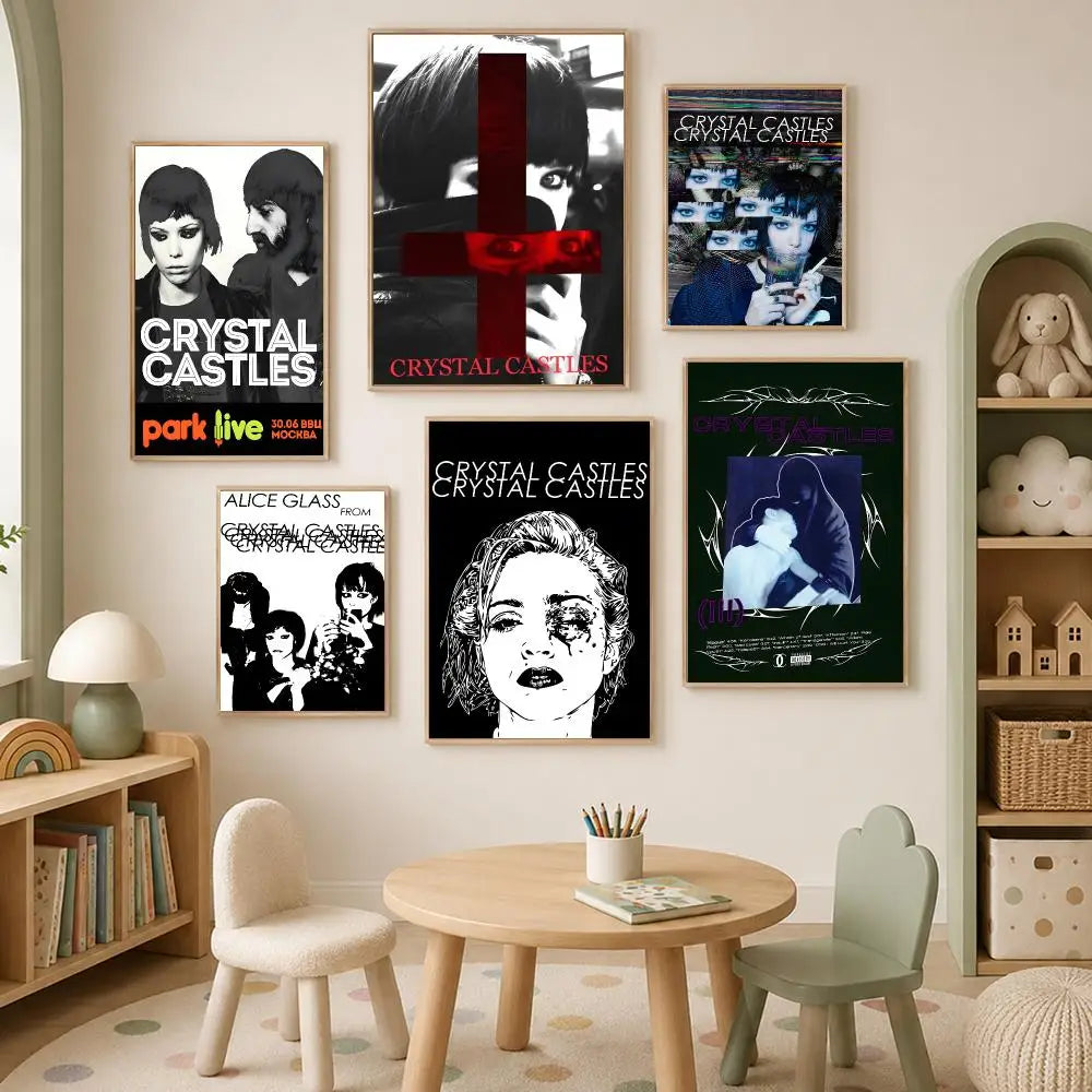 Crystal Castles Poster – Self-Stick HD Wall Art Music Decor Wall Art Poster Axl