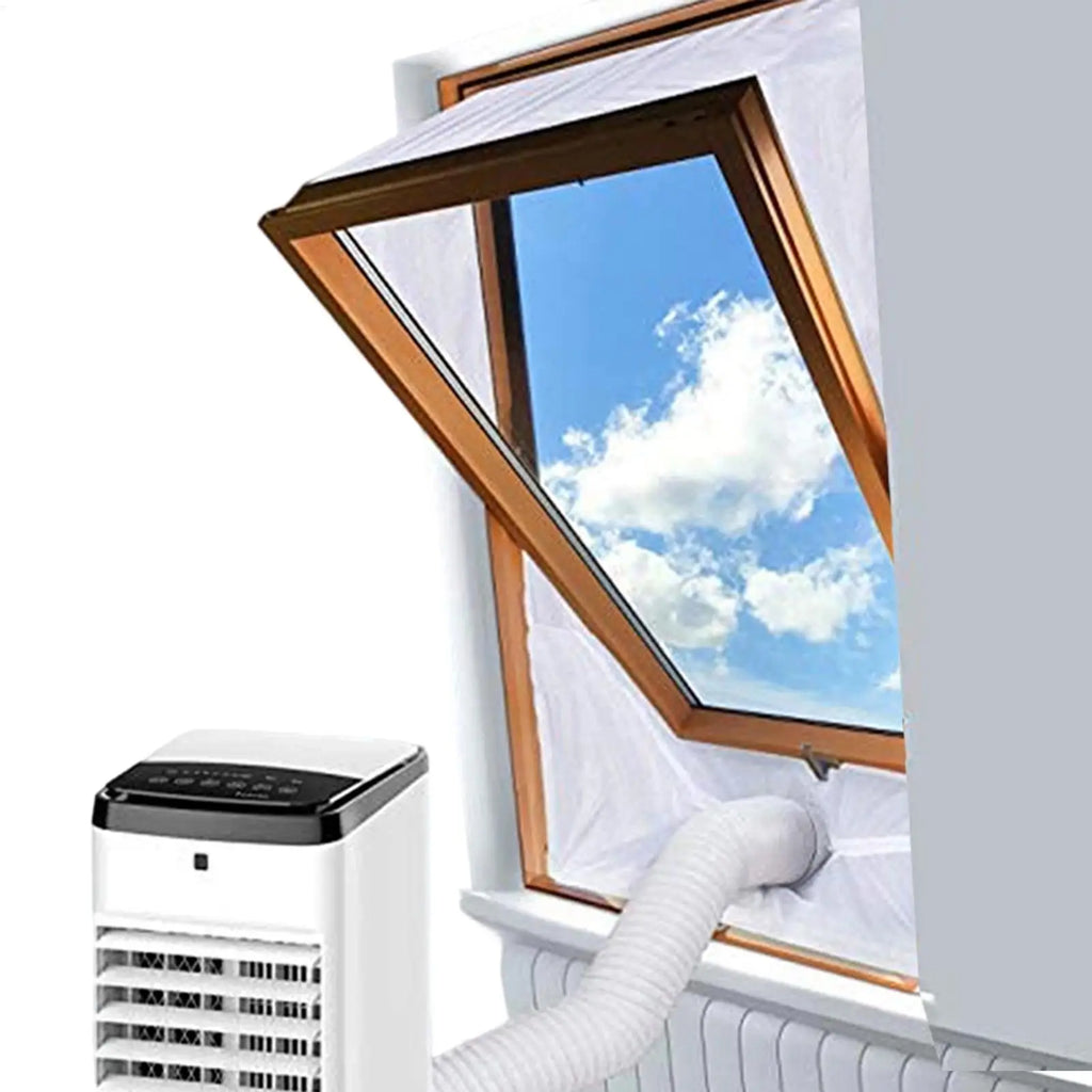 Portable AC Window Sealing Kit – 2-Pack Exhaust Vent Cloth AC Window Vent Kit Axl