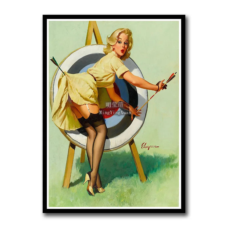 WWII Retro Girl Movie Poster – Vintage Wall Art Home Decor Retro Wall Poster Axl 10 42x30cm