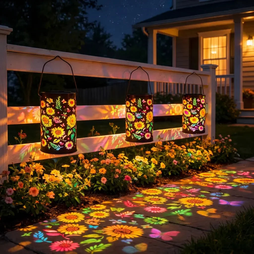 Sunflower Solar Hanging Lantern – Outdoor Garden Fairy Light Solar Garden Lantern Axl