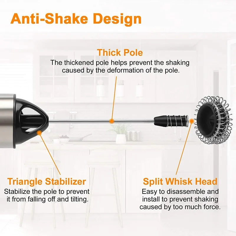 BALASHOV Handheld Electric Milk Frother – Battery Powered Whisk Handheld Milk Frother Axl