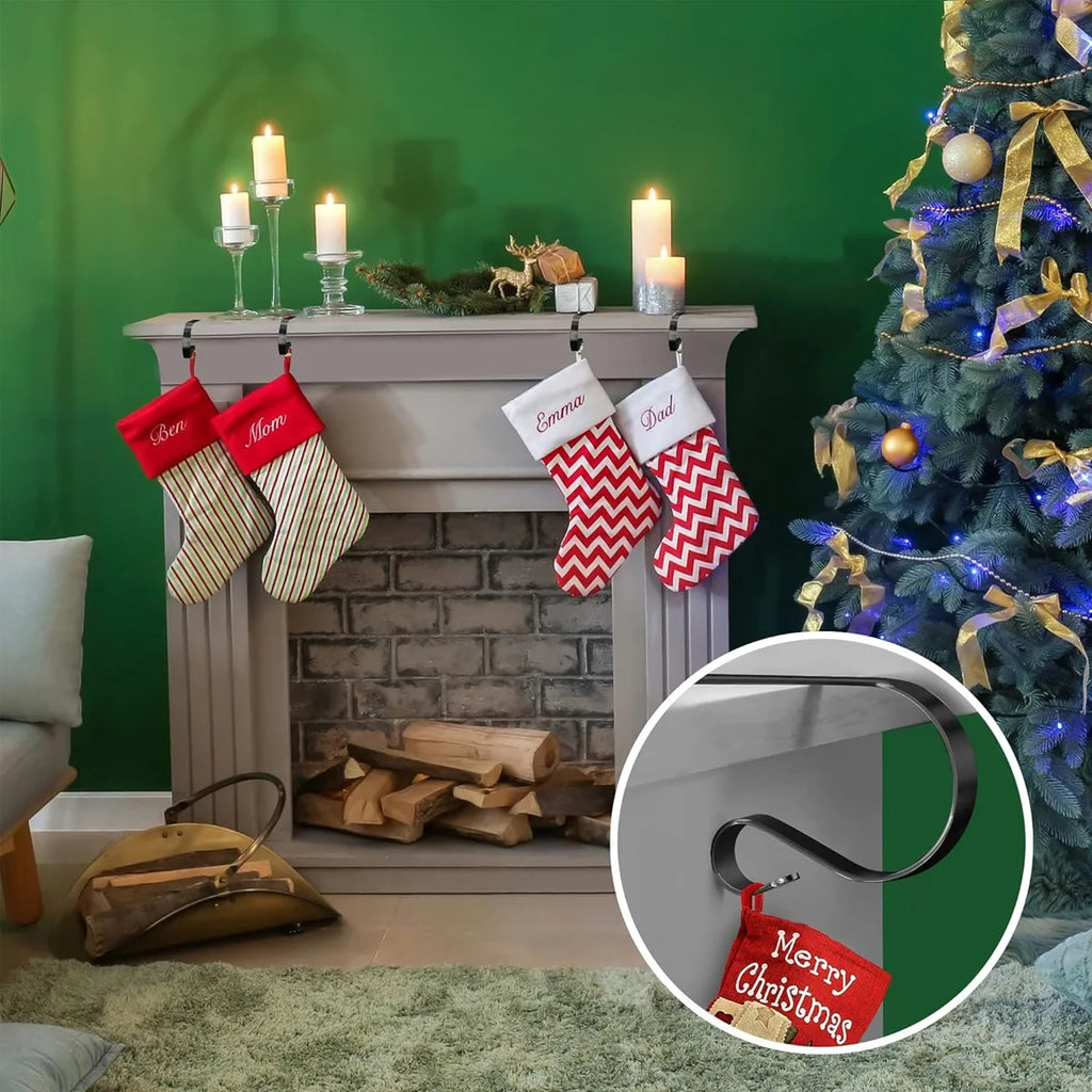 Christmas Stocking Holders for Mantle – Metal Clips 2/4 Pack Stocking Mantel Holder Axl