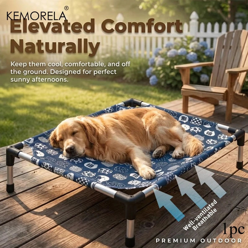 KEMORELA Portable Outdoor Dog Bed – Breathable PVC Frame Outdoor Dog Bed Axl