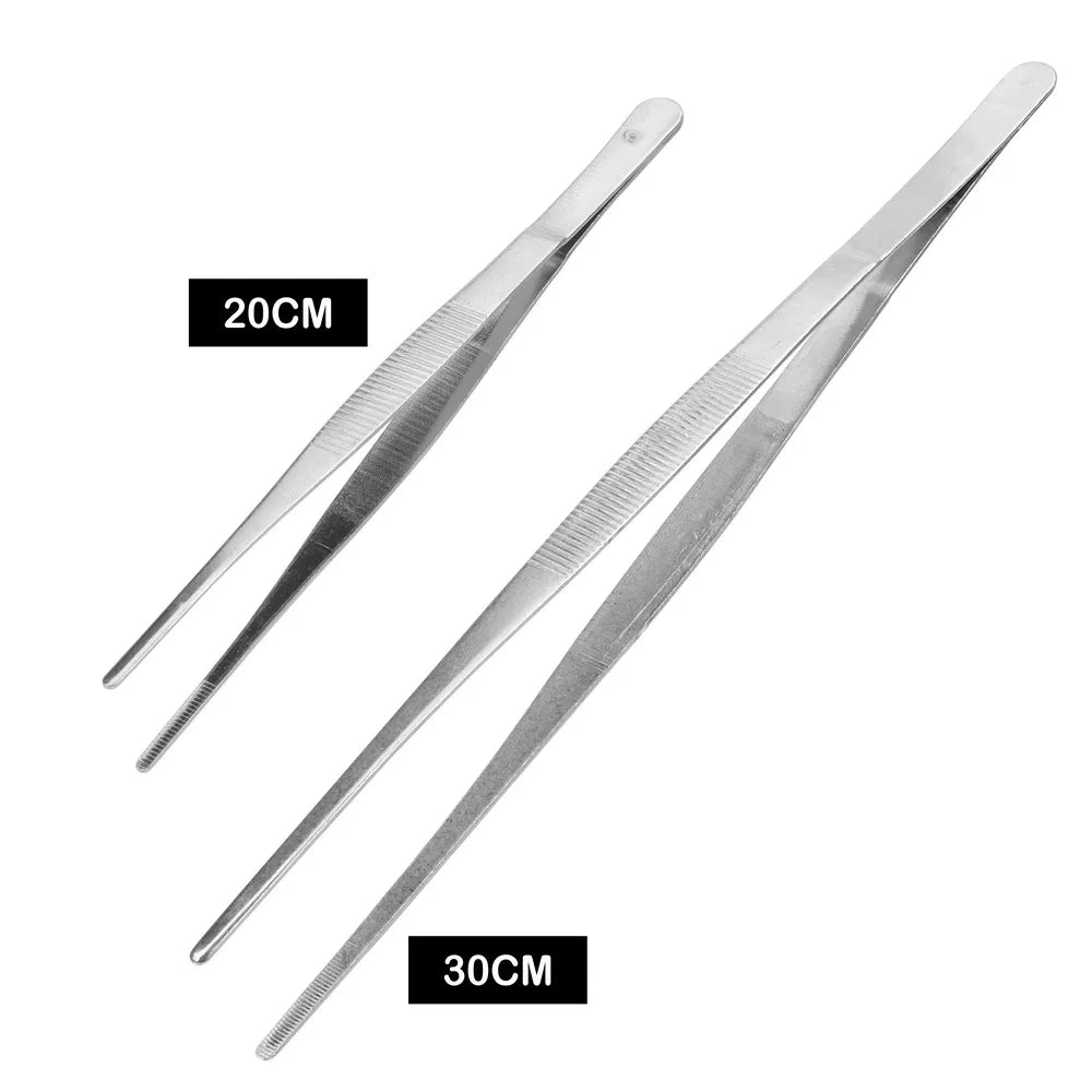 Stainless Steel BBQ Food Tongs & Tweezers – 20cm or 30cm BBQ Kitchen Tongs Axl