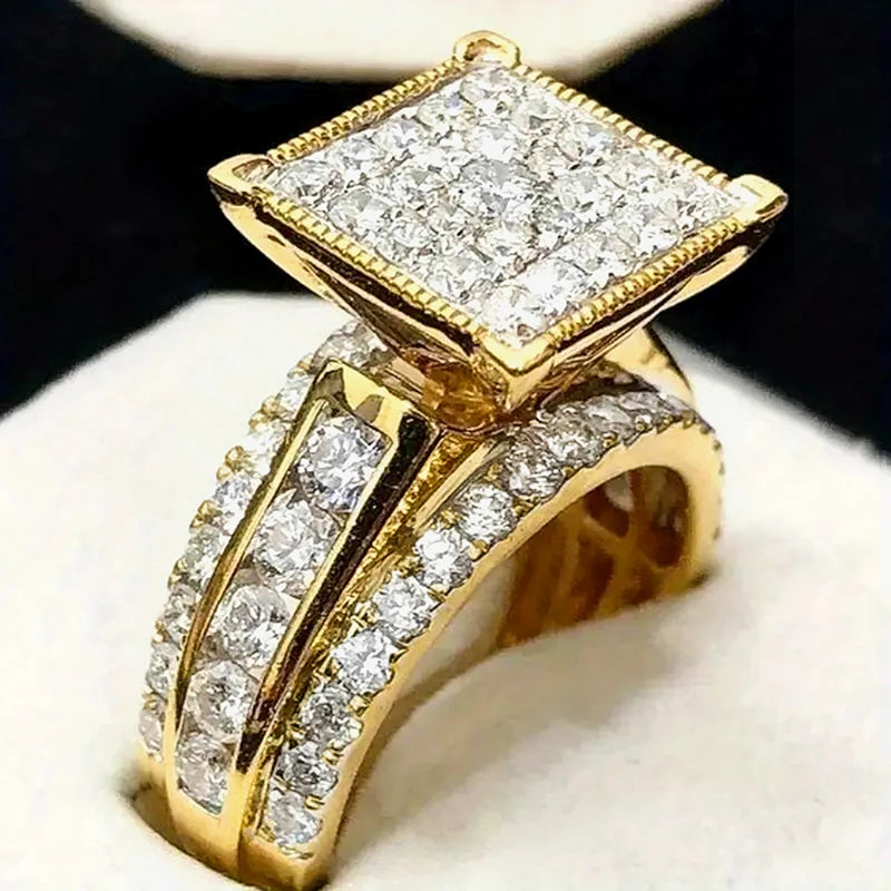Huitan Women's Cubic Zirconia Wedding & Engagement Ring Fashion Ring Axl A844 8