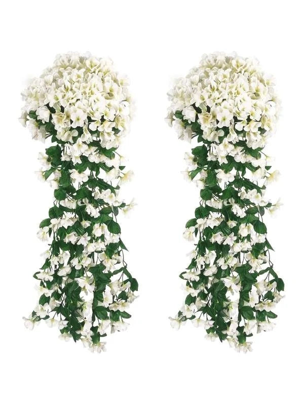 Artificial Silk Rose Vine – Wedding Arch & Wall Décor Artificial Flower Vine Axl WHITE 1 pc