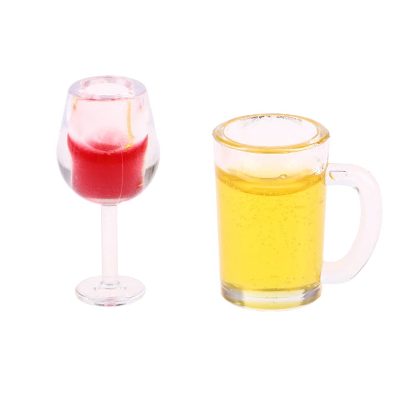 1:12 Dollhouse Miniature Wine & Beer Set – 15-Pc Resin Decor Dollhouse Miniature Set Axl