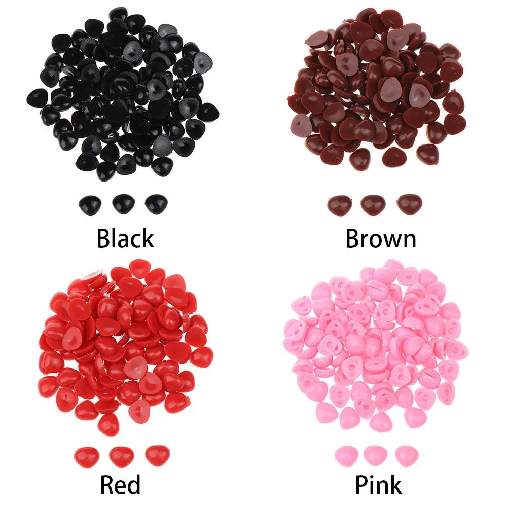 100 Pcs Triangle Safety Noses for Stuffed Animals & DIY Dolls Craft Doll Accessories Axl